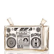 Death Row Records Boom Box Glass Blunt Bubbler, Color: Gold