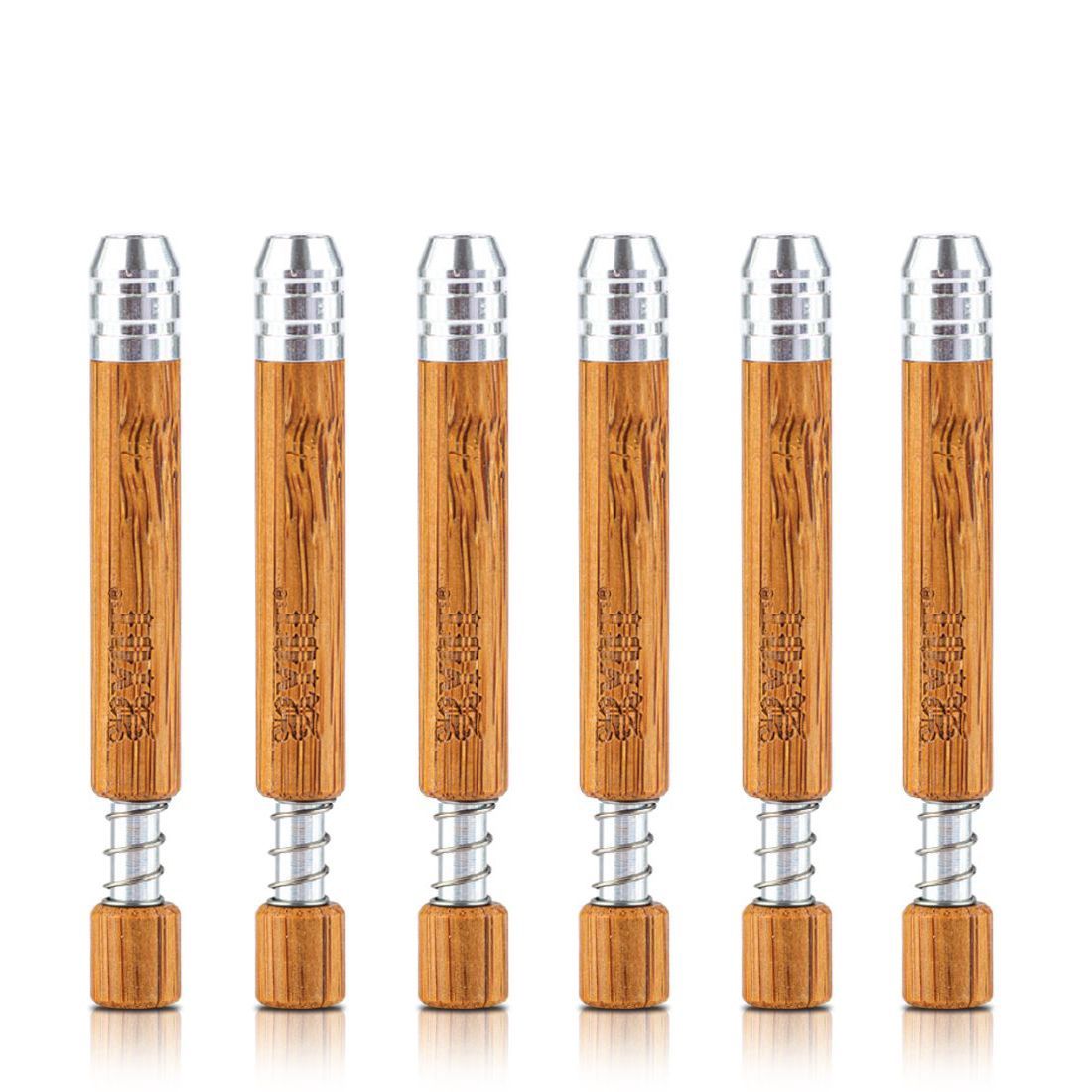 RYOT® Large Wooden Spring One Hitter w/ Silver Tip, Color: Bamboo