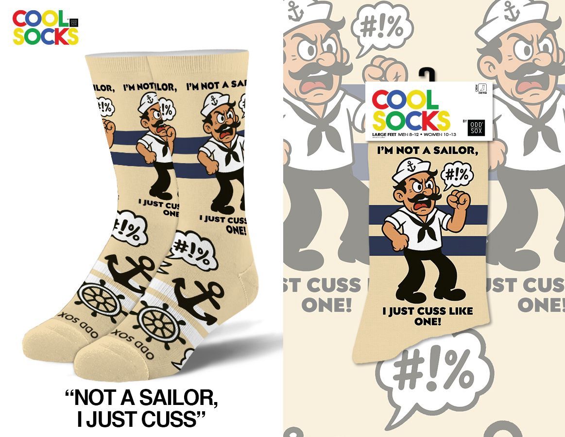 Not A Sailor, I Just Cuss Men's Crew Socks