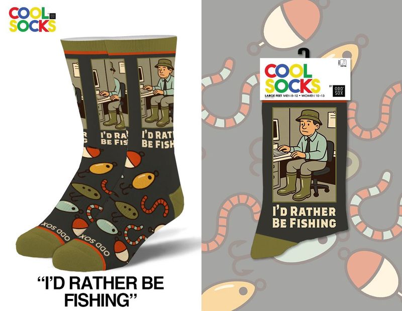 Id Rather Be Fishing Men's Crew Socks