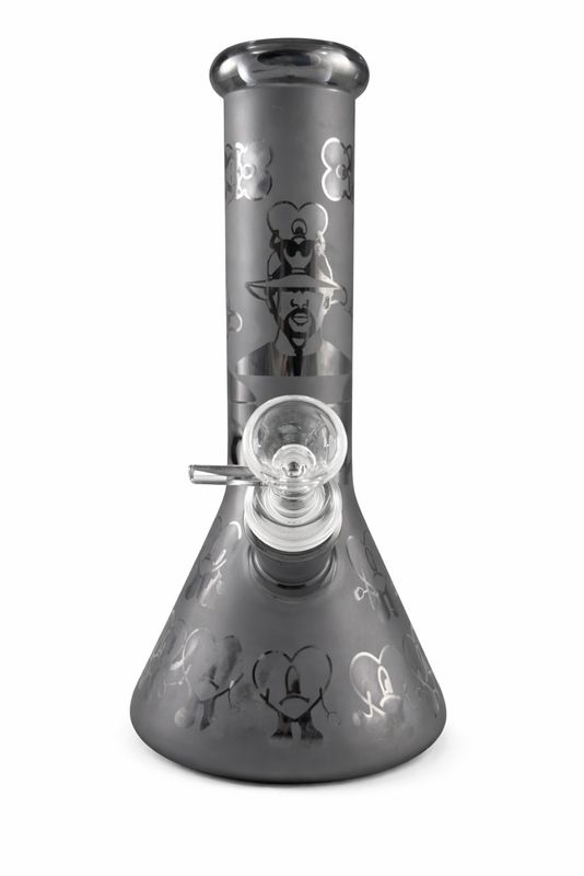 8" Electroplated Beaker Waterpipe w/ Pop Art Design