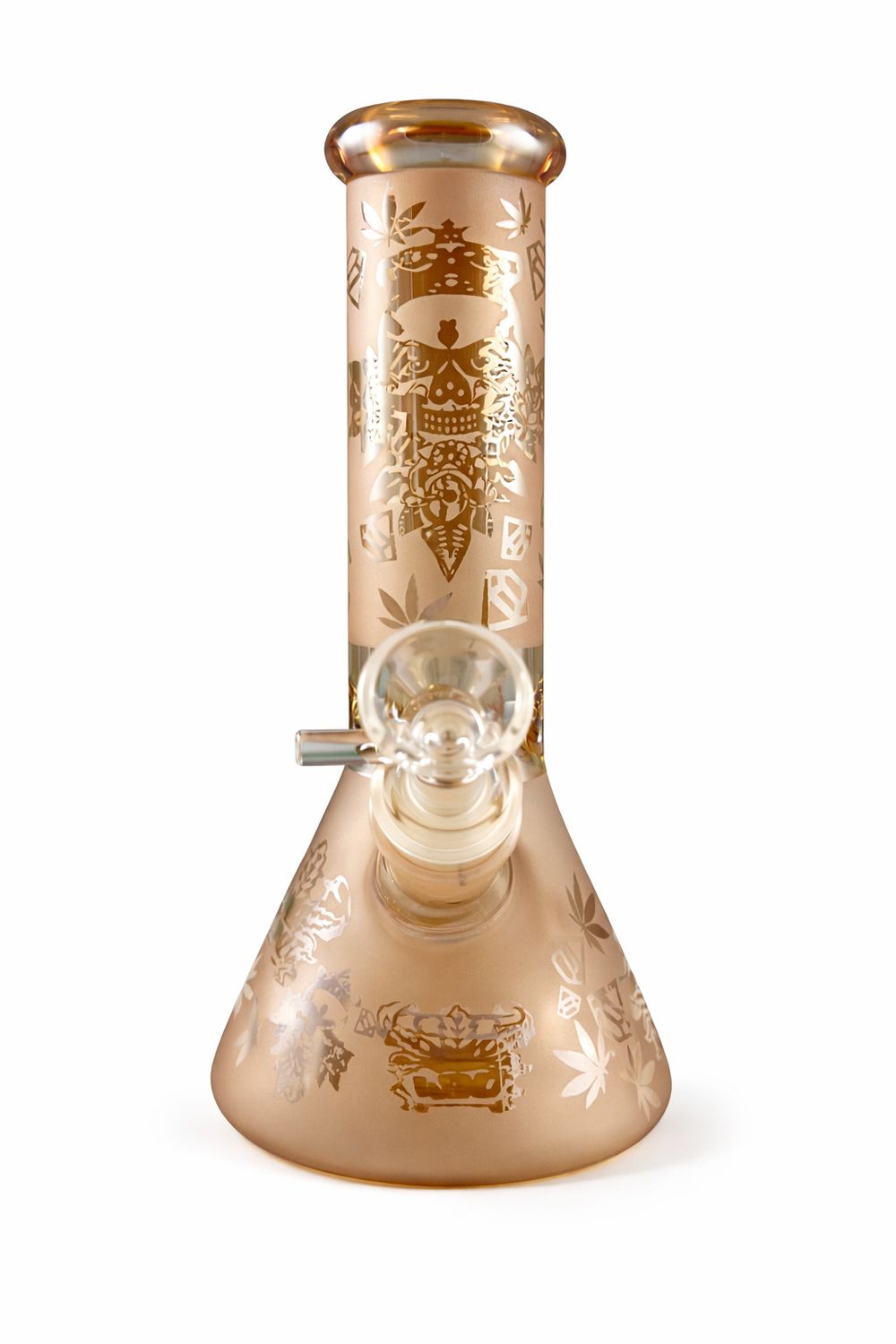 8" Electroplated Beaker Waterpipe w/ Rebel Skull Design