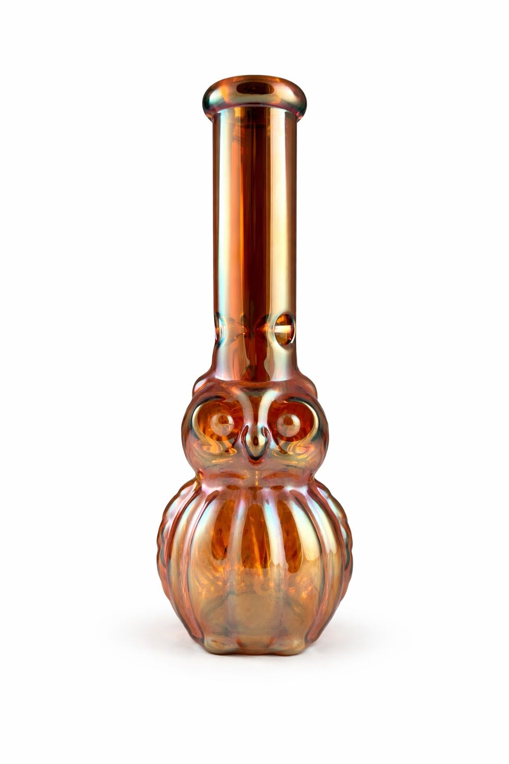 10" Owl Design Waterpipe, Color: Amber