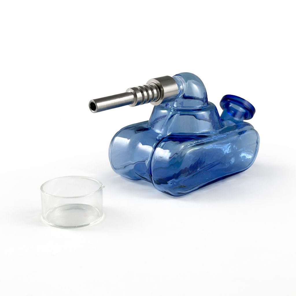 Tank Nectar Straw w/ Titanium Nail &amp; Dish, Color: Blue