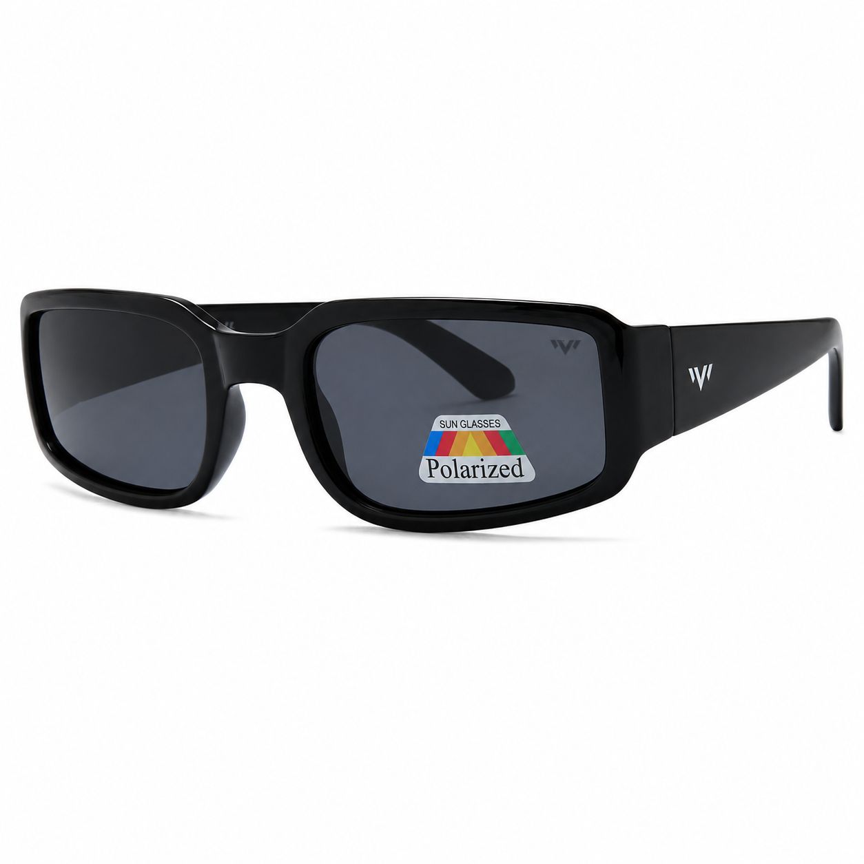 Polarized Wide Wrap Around Sunglasses POL3270, Color: Black/Black