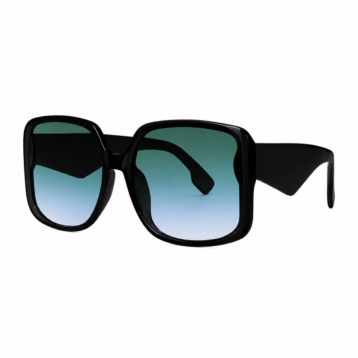 Oversized Lens w/ Color Frame Fashion Sunglasses SH6906, Color: Black