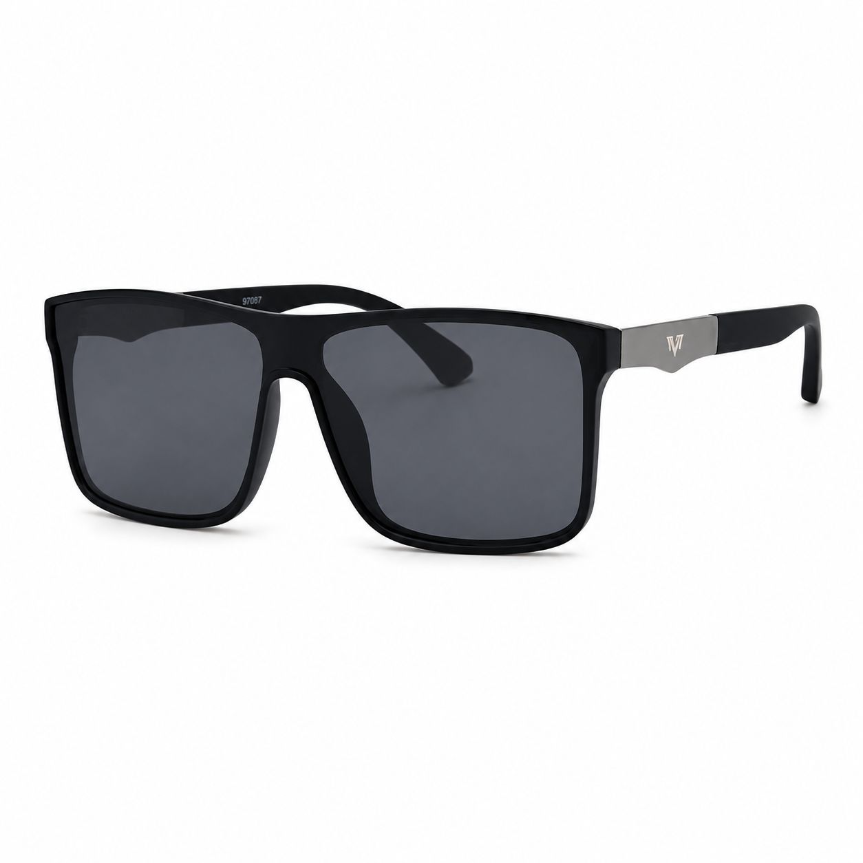 Square Frame w/ Color Lens Fashion Sunglasses SH6907, Color: Black