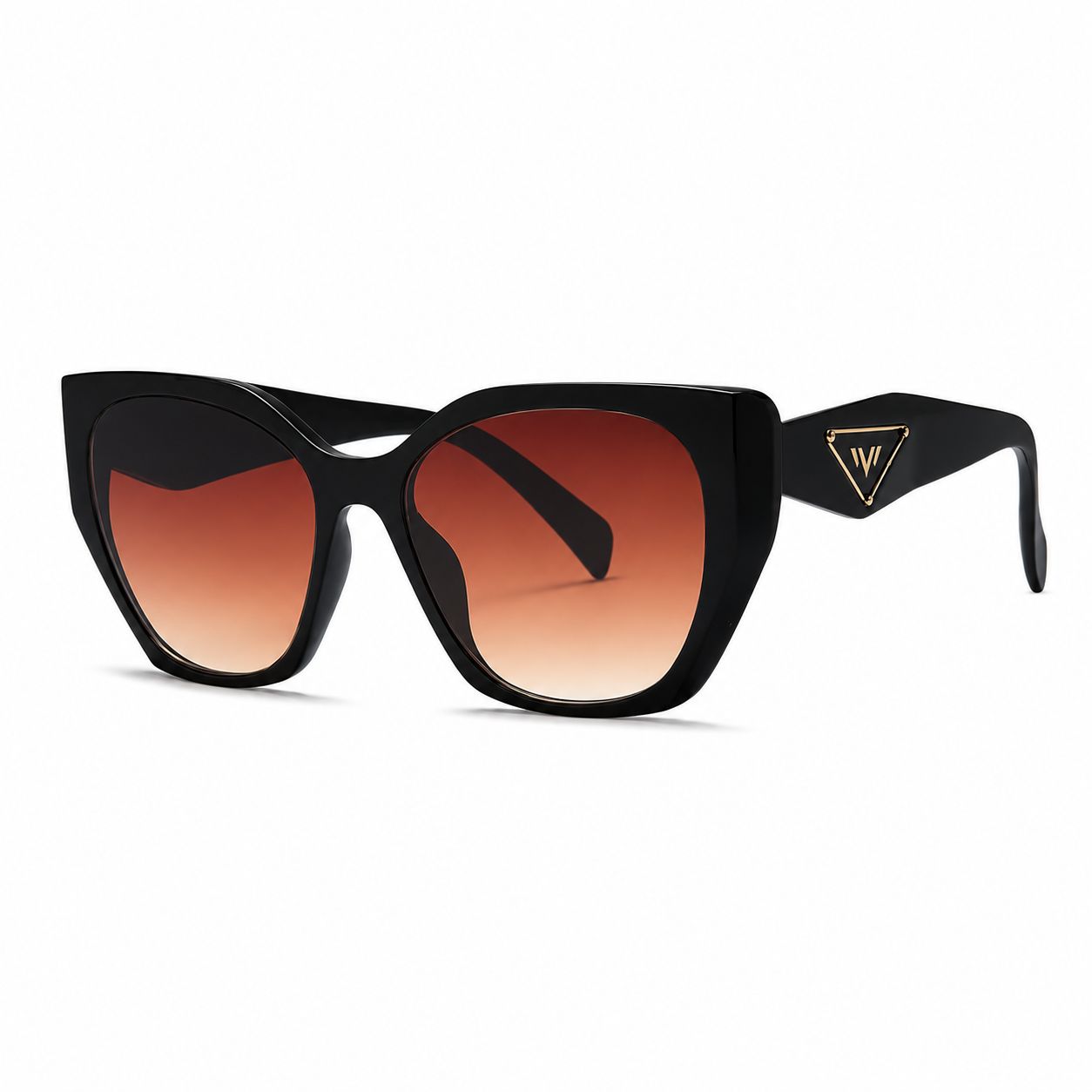 Thick Cat Eye Frame Fashion Sunglasses SH6916, Color: Black