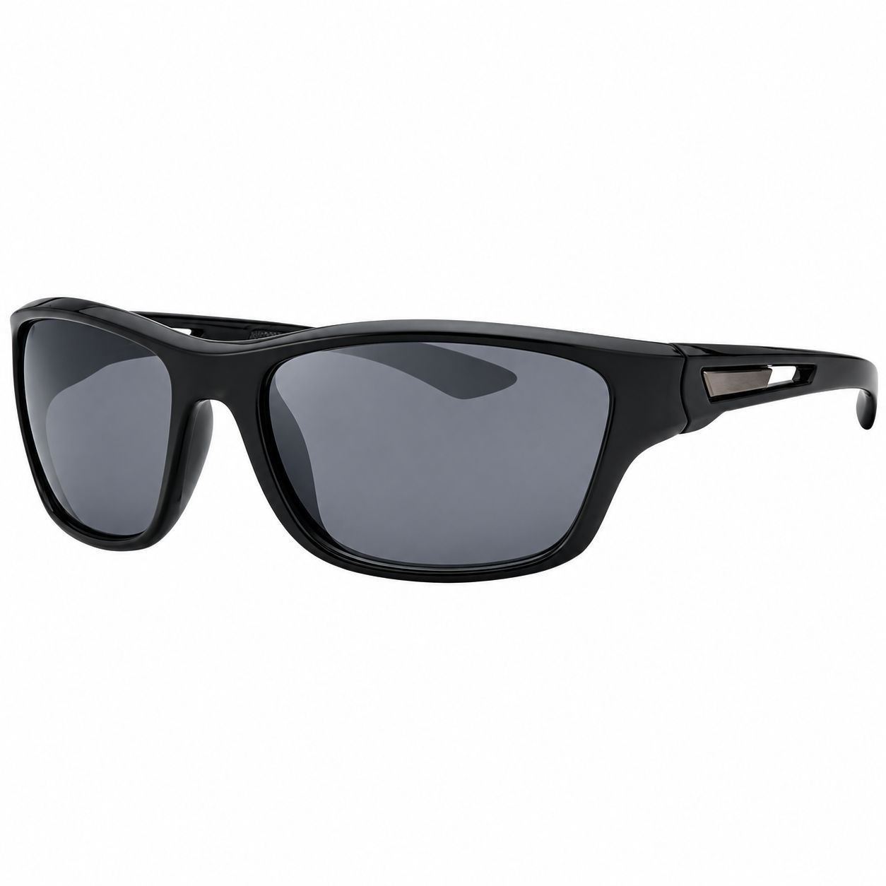 Wrap Around Frame w/ Color Lens Sport Sunglasses WC7779, Color: Black