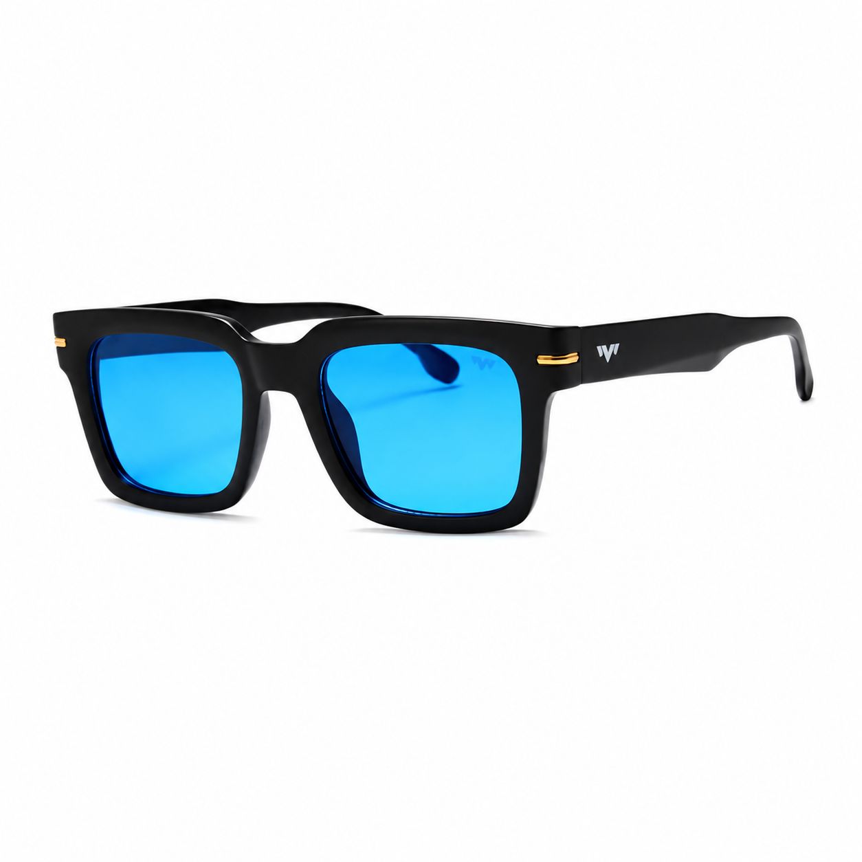 Square Matte Frame w/ Color Lens Fashion Sunglasses SH6929, Color: Blue