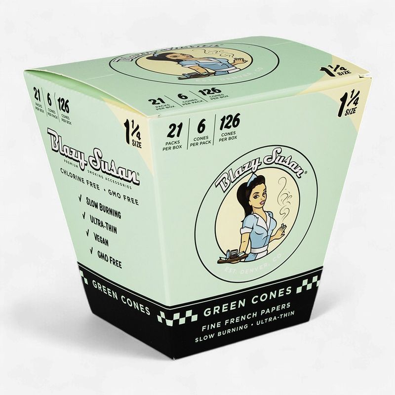 Blazy Susan Green 1 1/4 Pre Rolled Cones - 6 Count