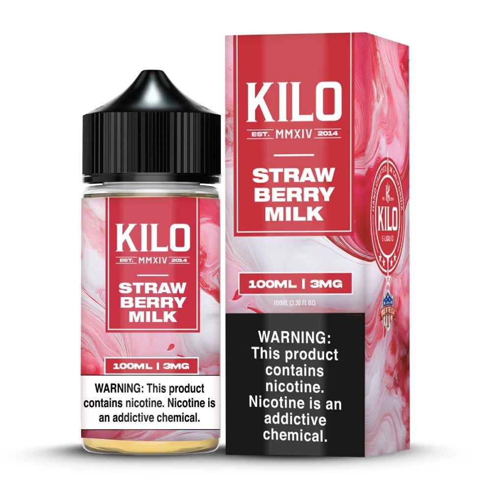 KILO 100mL Strawberry Milk, Nicotine Content: 3mg