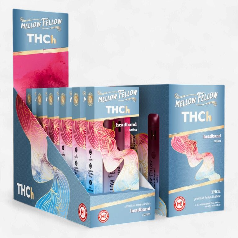 Mellow Fellow Disposable Vapes 0.5ml THCh Headband (Sativa)