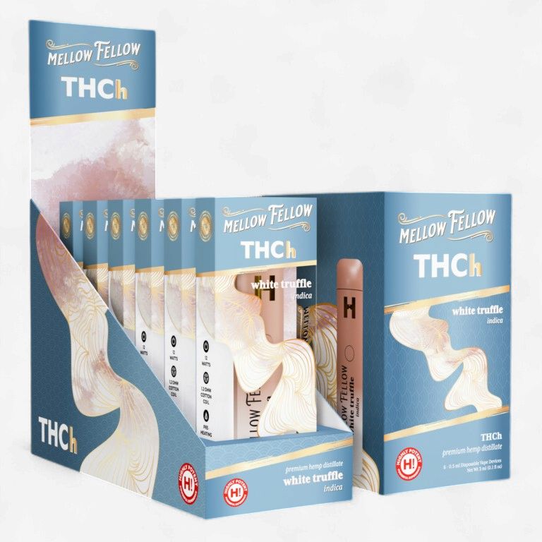 Mellow Fellow Disposable Vapes 0.5ml THCh White Truffle (Indica)