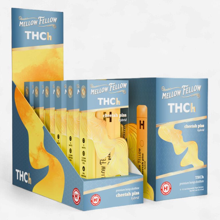 Mellow Fellow Disposable Vapes 0.5ml THCh Cheetah Piss (Hybrid)