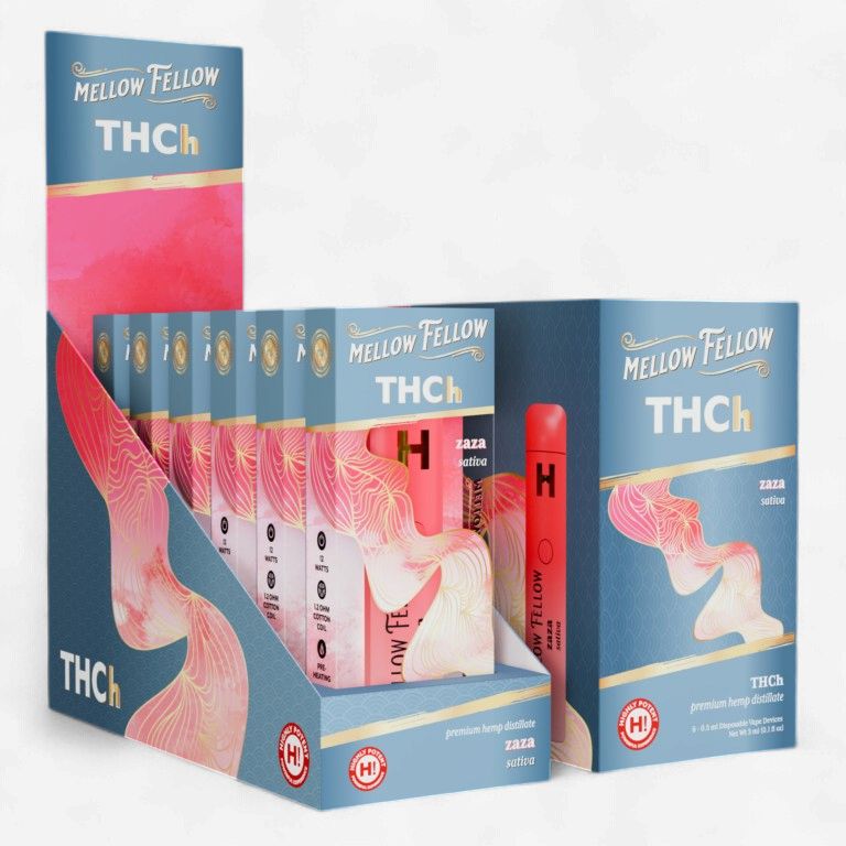 Mellow Fellow Disposable Vapes 0.5ml THCh ZaZa (Sativa)