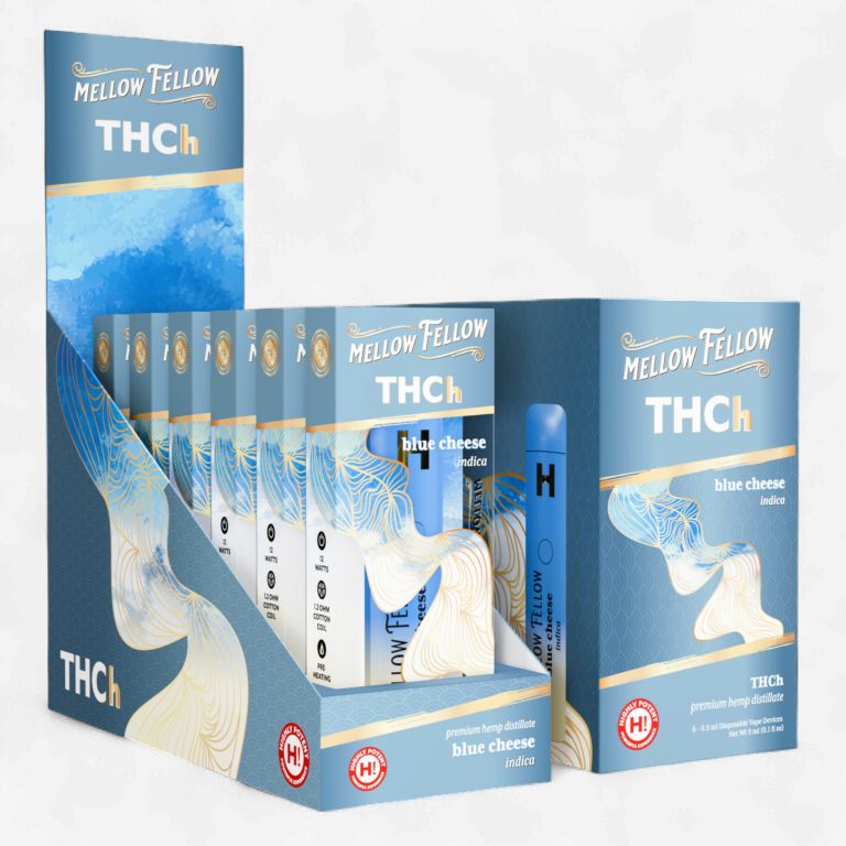 Mellow Fellow Disposable Vapes 0.5ml THCh Blue Cheese (Indica)