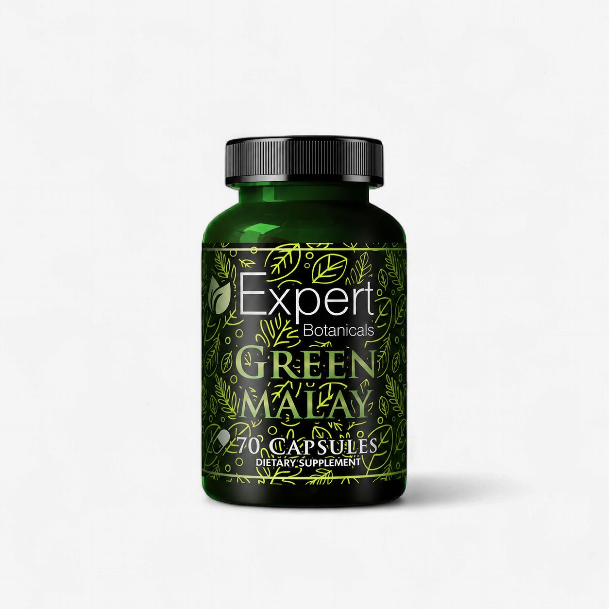 Expert Kratom Capsules - Green Malay, Size: 70ct