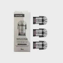 SMOK Novo Replacement Pods (3-Pack), Resistance: 0.6Ω Clear Meshed Pod