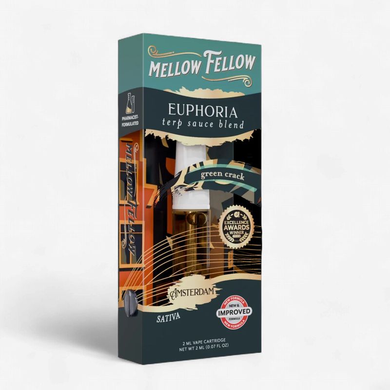 Mellow Fellow Euphoria Blend - Terp Sauce 2ml Vape Cartridge - Green Crack (Sativa)