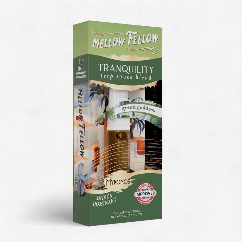 Mellow Fellow Tranquility Blend - Terp Sauce 2ml Vape Cartridge - Green Goddess (Indica Dom)