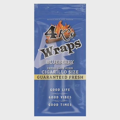 Good Times 4k's Tobacco Wraps - 4 Pack, Count: Pack, Flavor: Blueberry