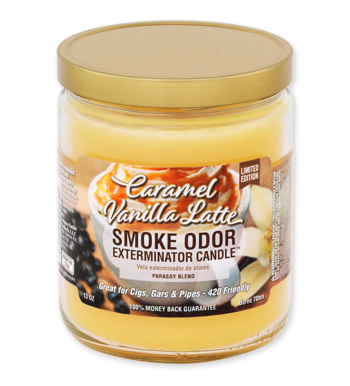 Caramel Vanilla Latte Smoke Odor Exterminator Jar Candle – 13 oz