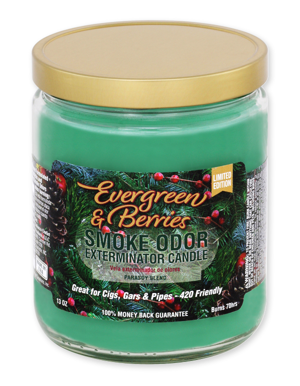 Evergreen &amp; Berries Smoke Odor Exterminator Jar Candle – 13 oz