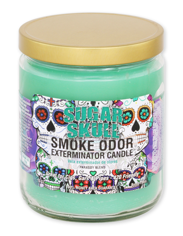 Sugar Skull Smoke Odor Exterminator Jar Candle – 13 oz