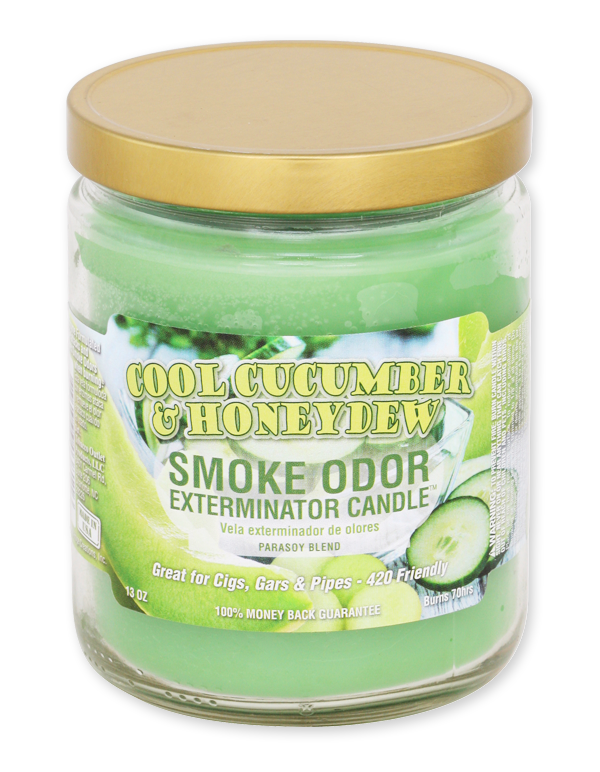 Cool Cucumber &amp; Honeydew Smoke Odor Exterminator Jar Candle – 13 oz