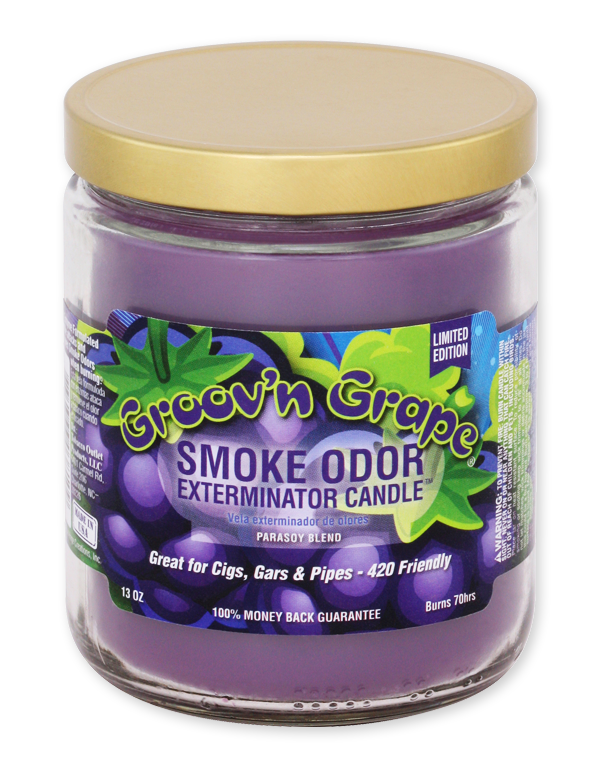 Groov'n Grape Smoke Odor Exterminator Jar Candle – 13 oz