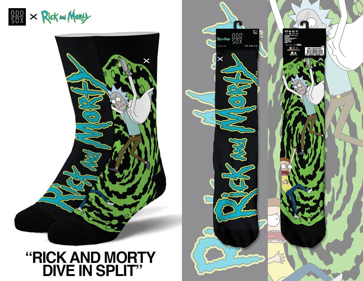 Rick &amp; Morty Split - Mens Crew Straight Warner Bros