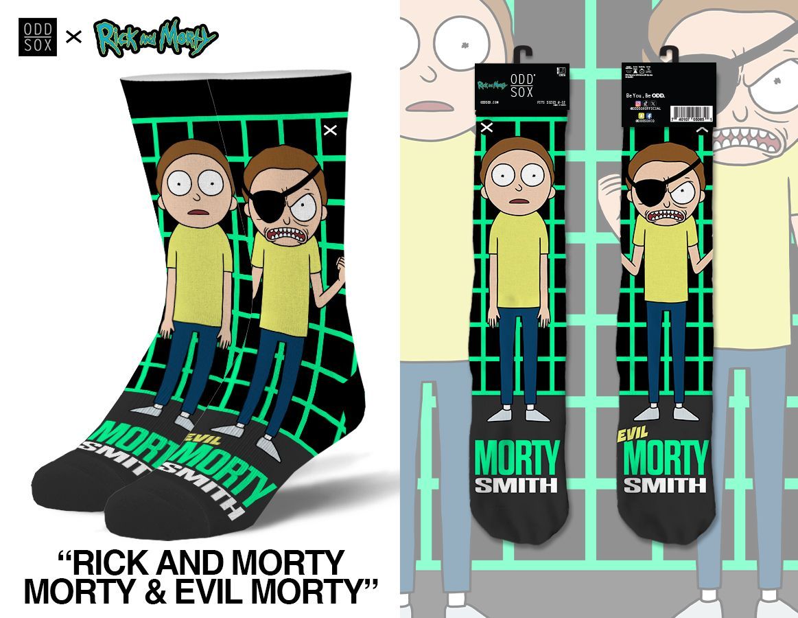 Morty &amp; Evil Morty - Mens Crew Straight Warner Bros