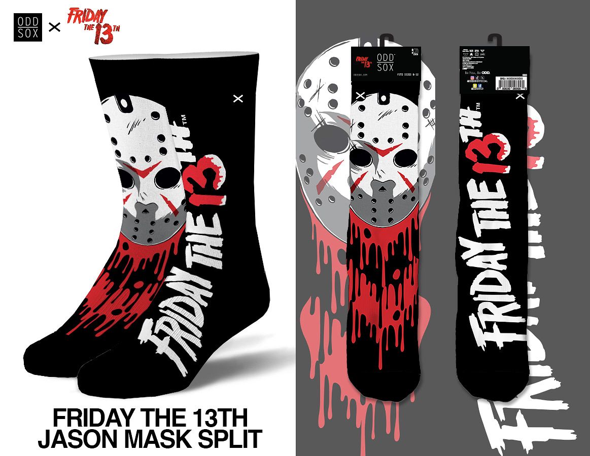 Friday The 13th Jason Split - Mens Crew Straight Warner Bros