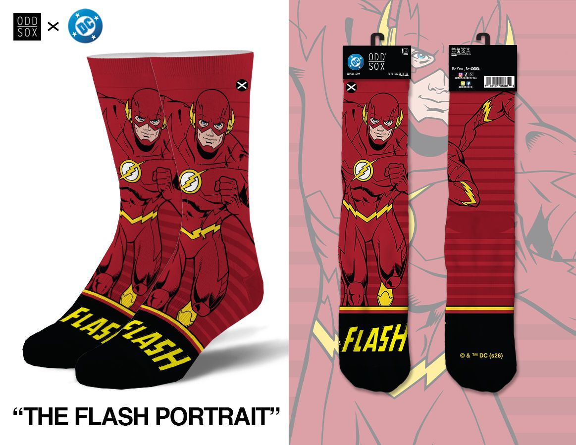 The Flash Portrait - Mens Crew Straight Warner Bros