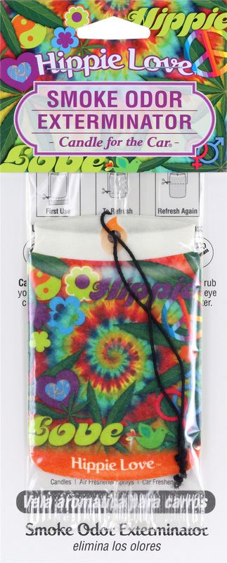 Hippie Love Smoke Odor Exterminator Car Hanger