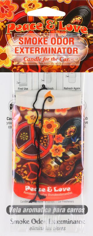 Peace &amp; Love Smoke Odor Exterminator Car Hanger