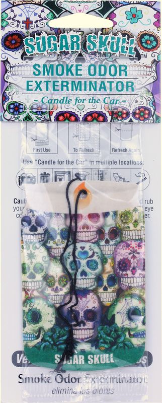 Sugar Skull Smoke Odor Exterminator Car Hanger