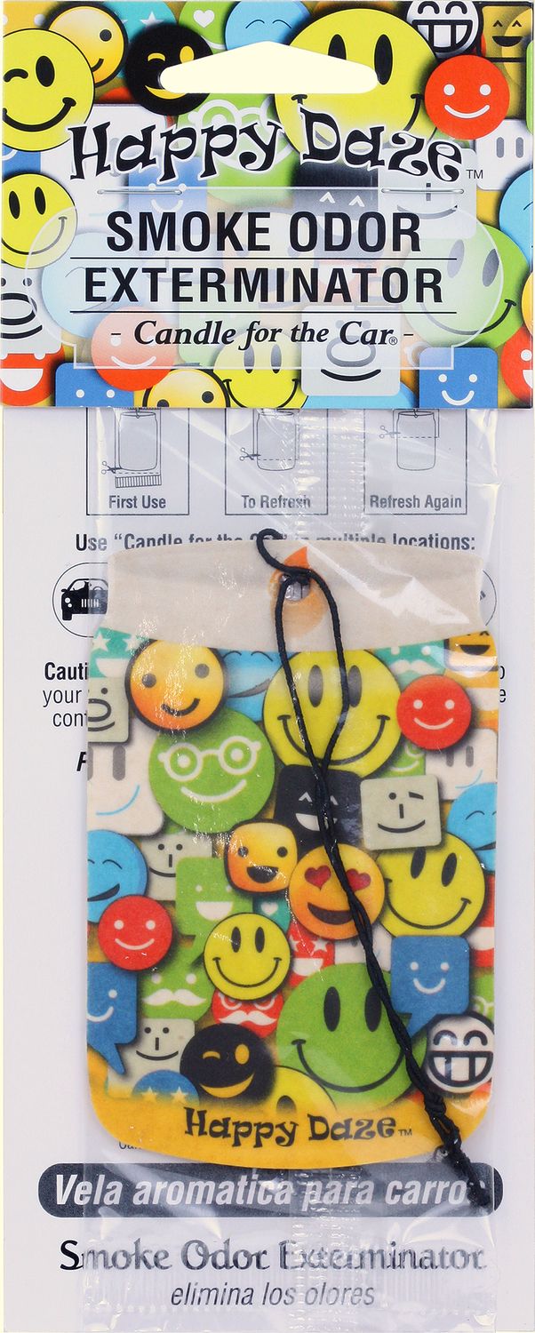 Happy Daze Smoke Odor Exterminator Car Hanger