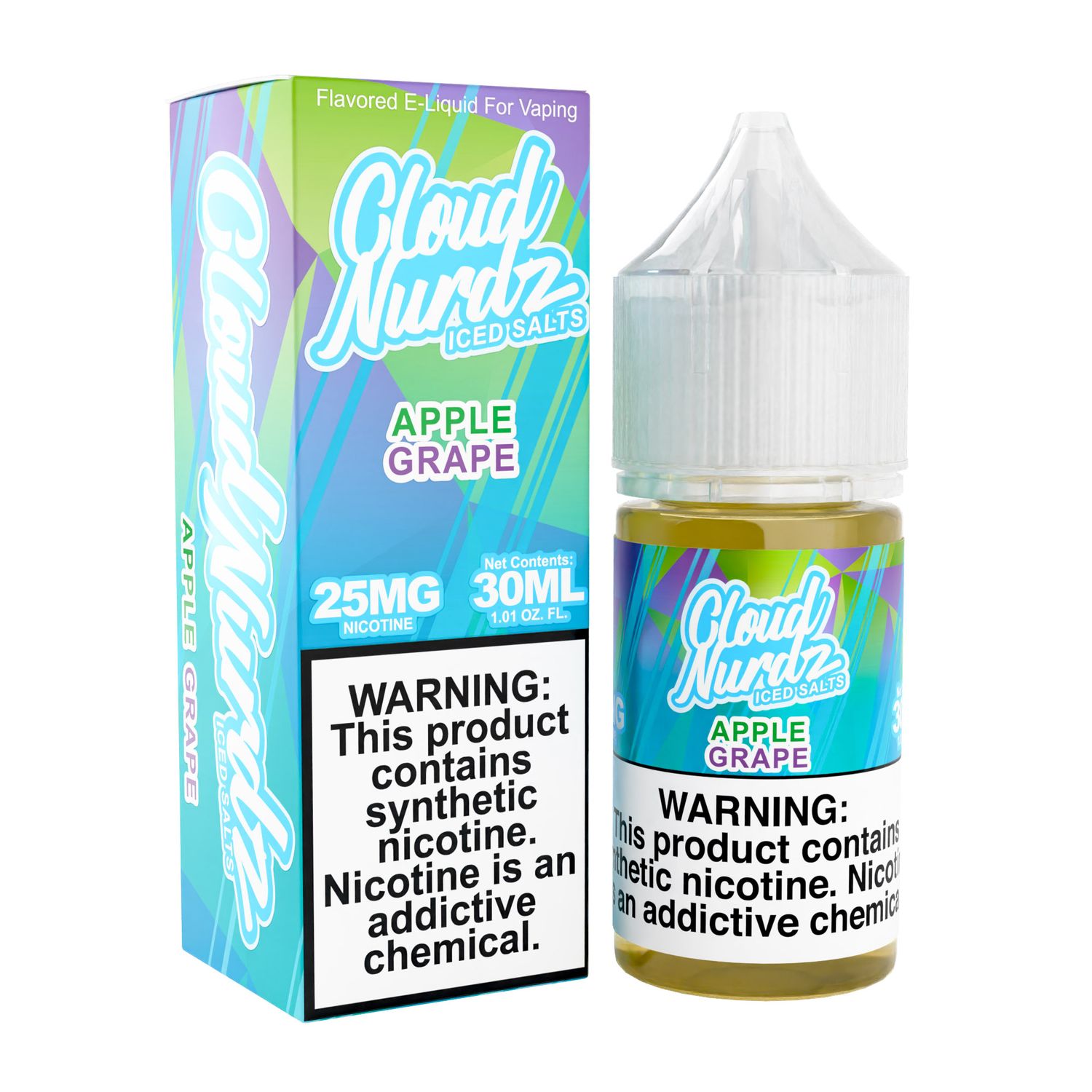 Cloud Nurdz Salt 30mL Apple Grape Iced, Nicotine Content: 25mg