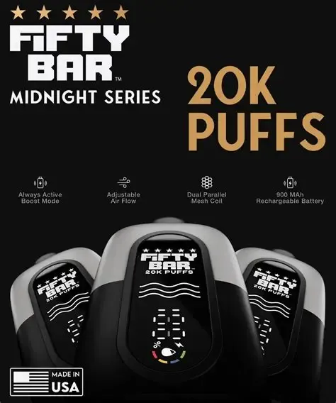Fifty Bar Midnight Series 20K Puffs Disposable Vape