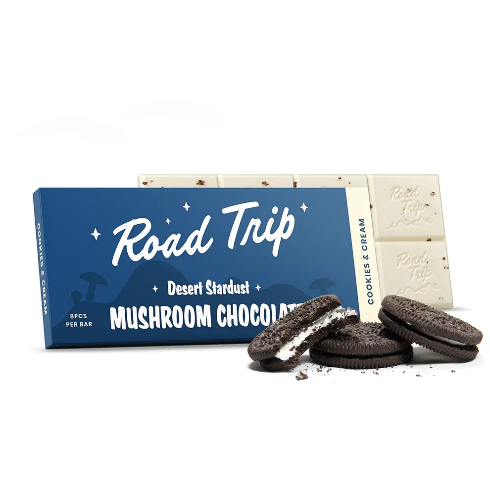 Road Trip Desert Stardust Mushroom Chocolate Bar, Count: Single Pack, Flavor: Cookies &amp; Cream
