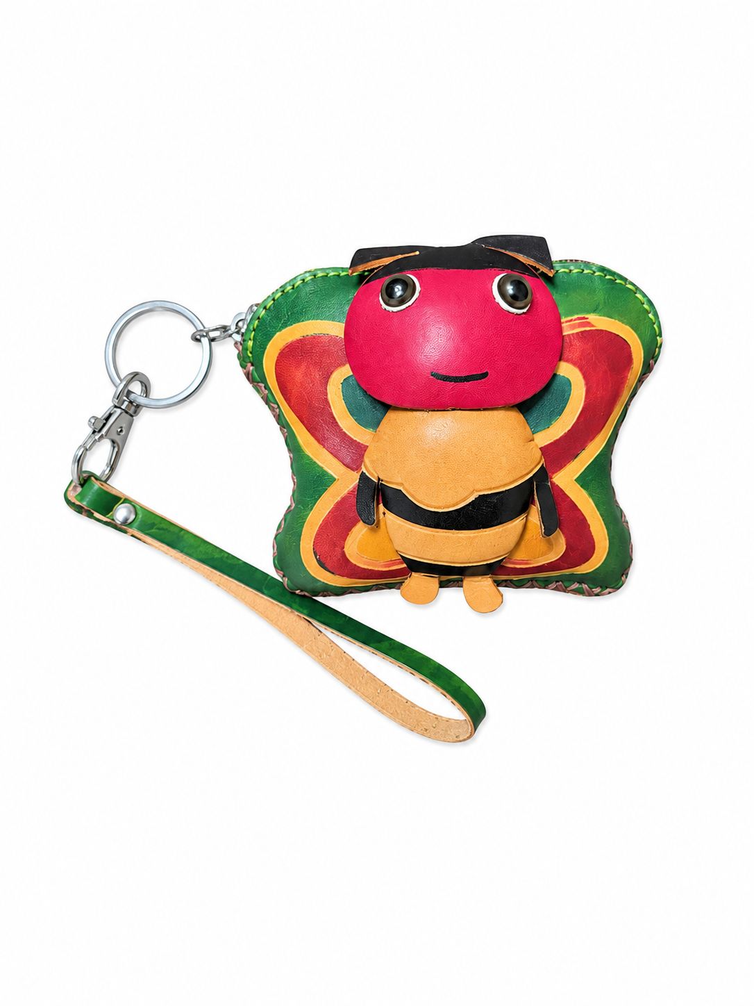 Butterfly Leather Keychain and Coin Purse