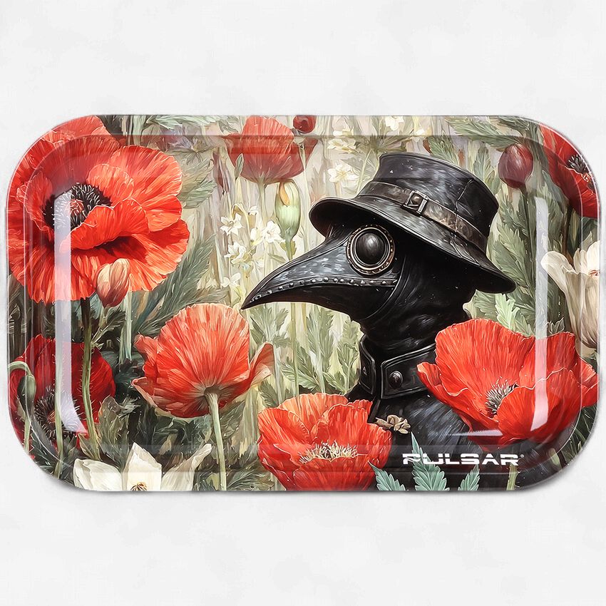 Pulsar Metal Rolling Tray | Plague Doctor Poppies | 11"x7"