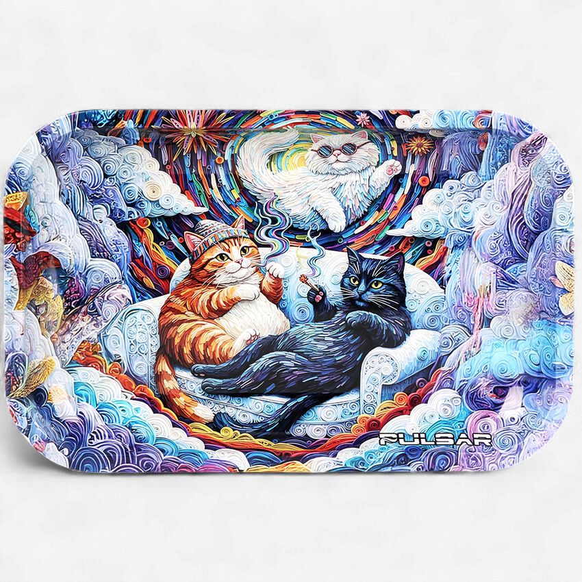 Pulsar Metal Rolling Tray | Couch Cats | 11"x7"