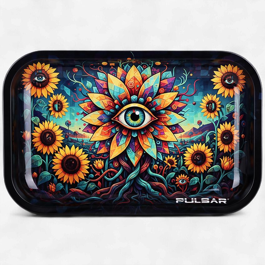 Pulsar Metal Rolling Tray | Eyes of the Sunflower | 11"x7"