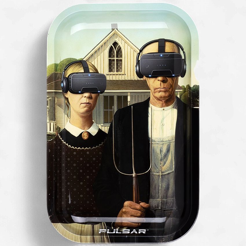 Pulsar Metal Rolling Tray | Virtual American Gothic | 11"x7"