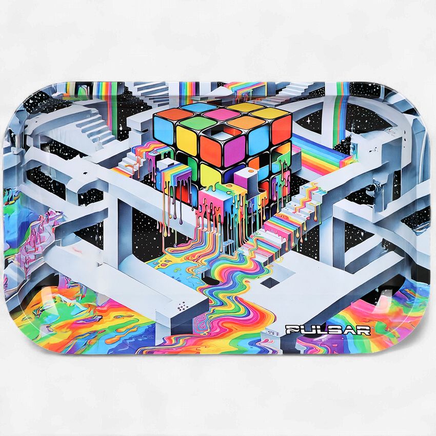 Pulsar Metal Rolling Tray | Cubic Reality | 11"x7"