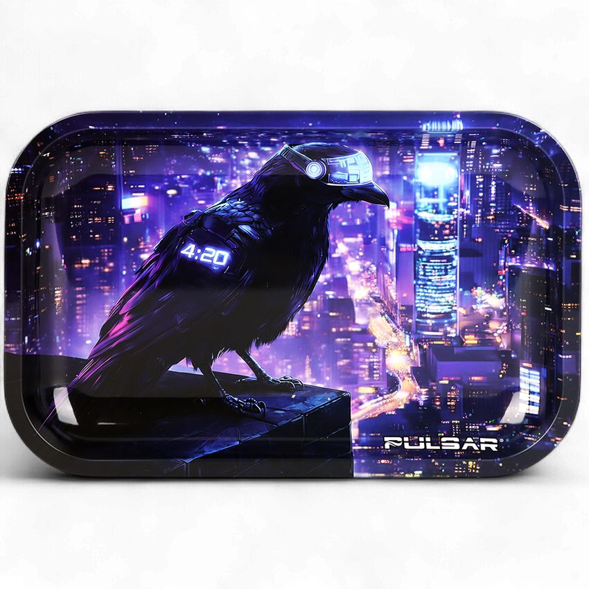 Pulsar Metal Rolling Tray | Agent Crow | 11"x7"