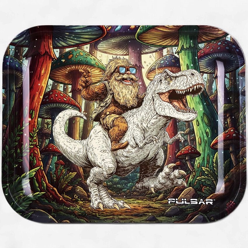 Pulsar Large Metal Rolling Tray | T-Rex Ride | 13"x11"